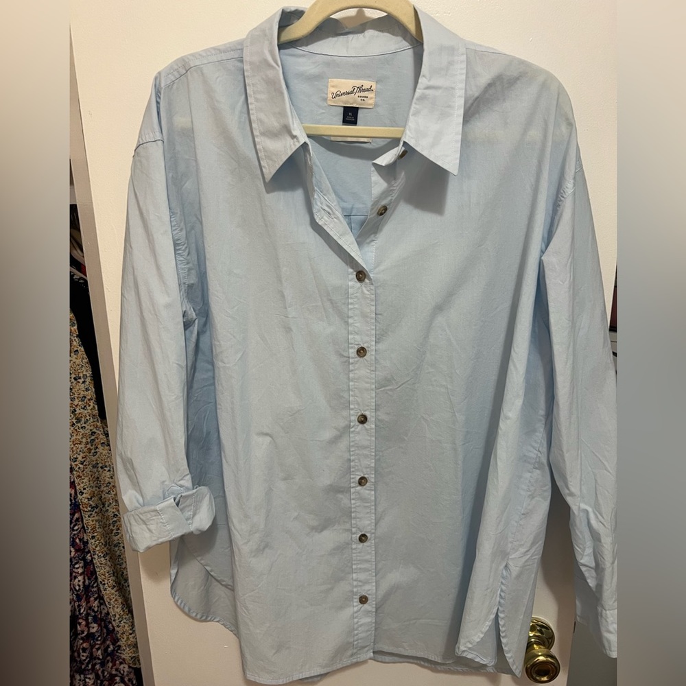Blue oversized button up. Universal Thread.